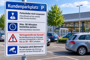 Private Parkplatzbetreiber kontrollieren zahlreiche Supermarktparkplätze. Wer die Regeln übersieht, muss mit einer Vertragsstrafe rechnen.